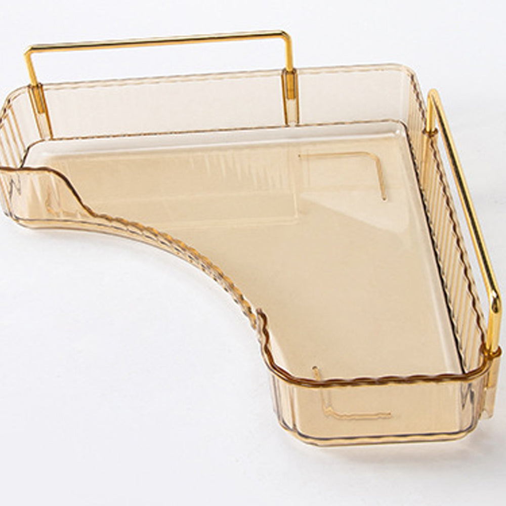 2 Tier Bathroom Counter Organizer Rack Corner Cosmetic Storage Rack Amber