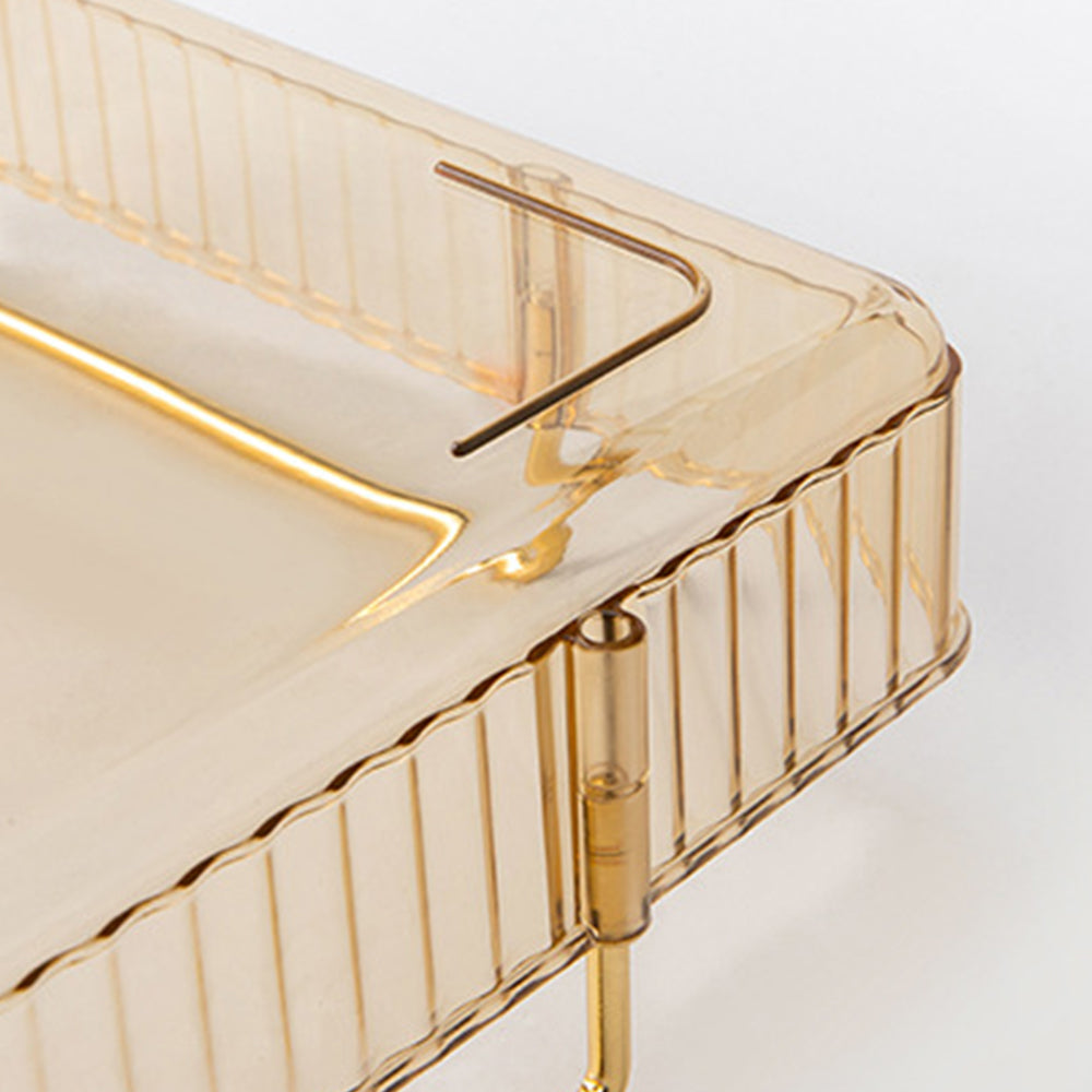 2 Tier Bathroom Counter Organizer Rack Corner Cosmetic Storage Rack Amber