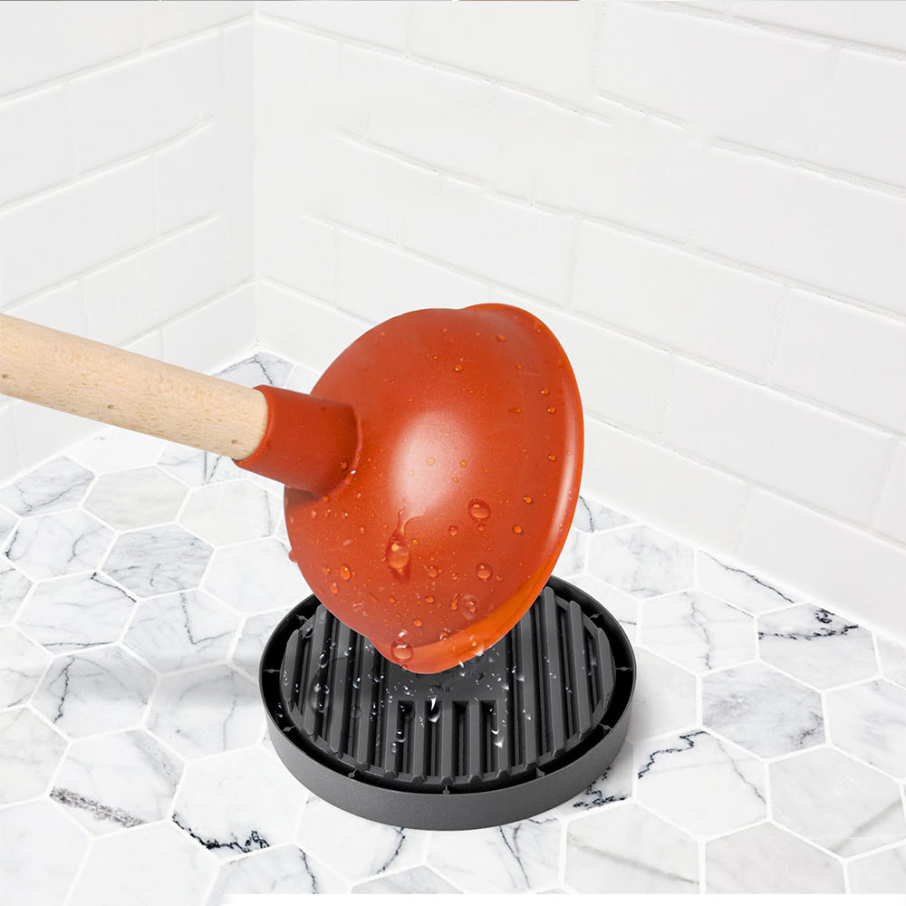 2Pcs Toilet Plunger Holder Drip Tray Bathroom Plunger Drying Pad Flower Pot Tray