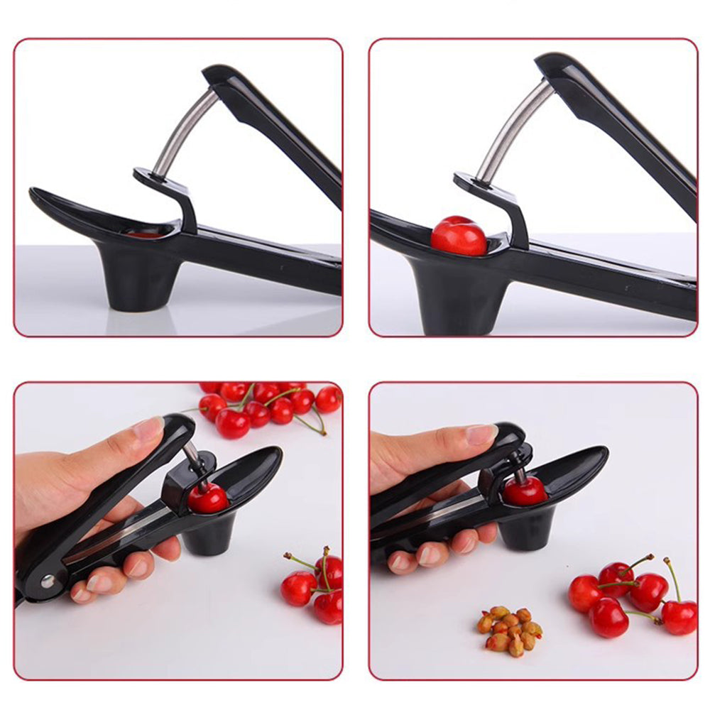 Cherry Pitter Remover Kitchen Tools Clamp Seed Core Pit Olive Stone Corer Black