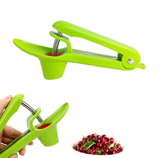 Cherry Pitter Remover Kitchen Tools Clamp Seed Core Pit Olive Stone Corer Green