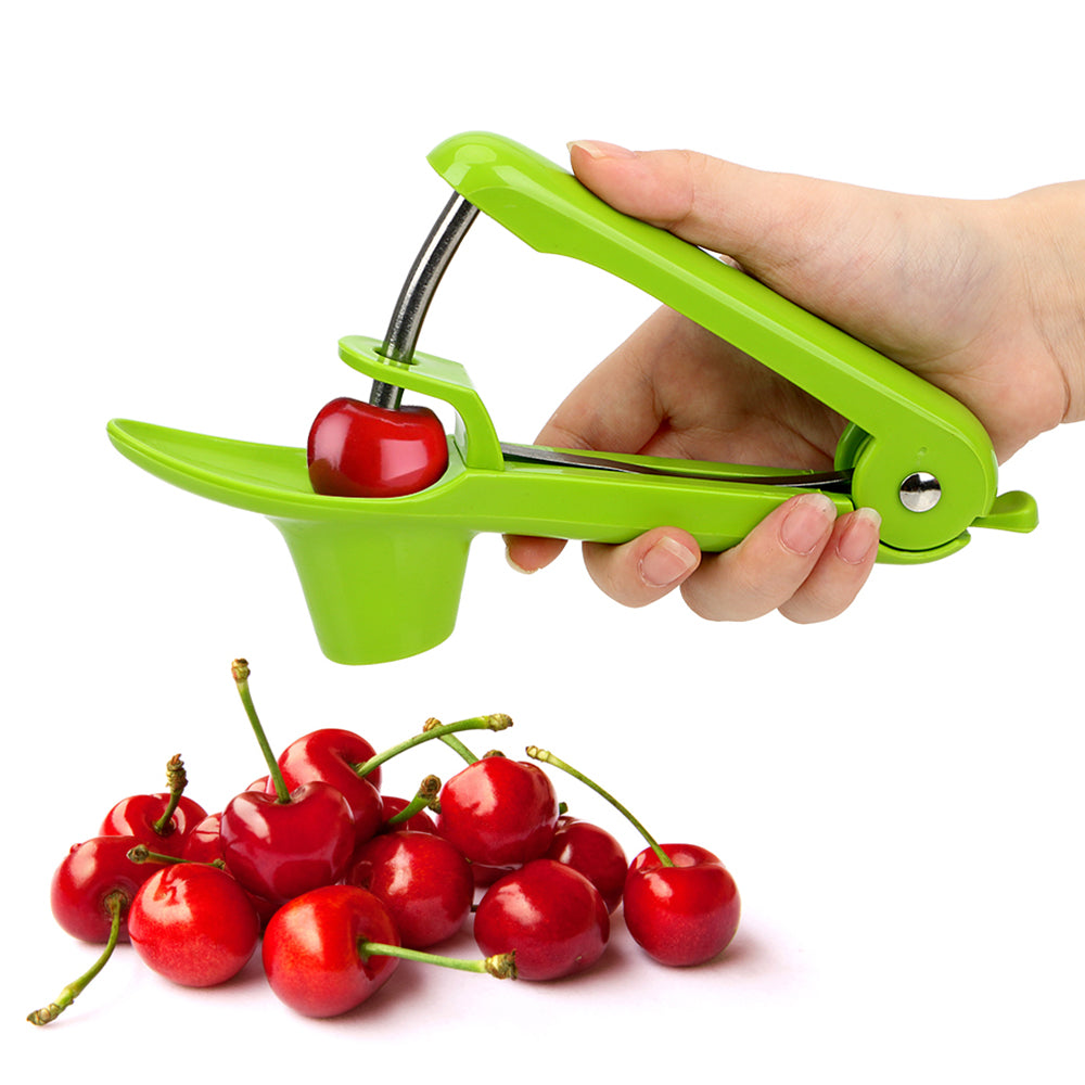 Cherry Pitter Remover Kitchen Tools Clamp Seed Core Pit Olive Stone Corer Green