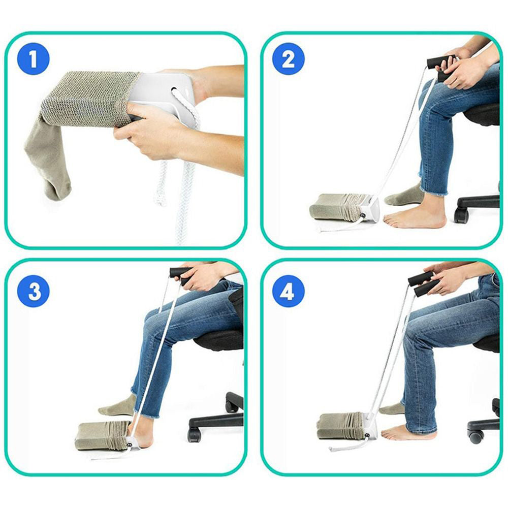 2Pcs Sock Aid Sock Helper Puller Easy On and Off Stocking Pulling Assists Device