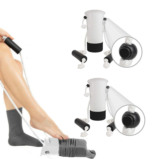 2Pcs Sock Aid Sock Helper Puller Easy On and Off Stocking Pulling Assists Device