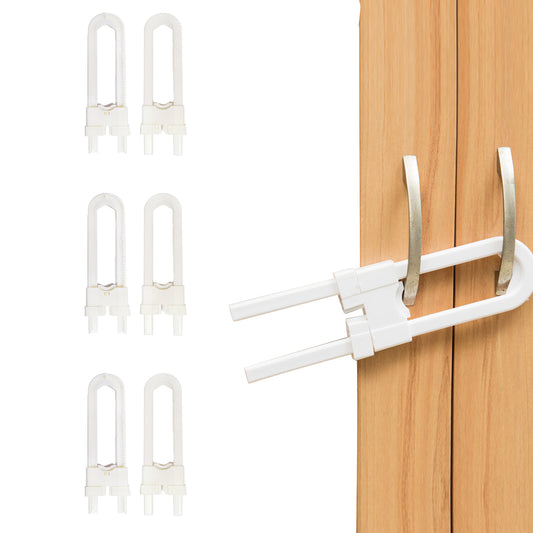 6Pcs Sliding Cabinet Lock U-Shaped Proofing Adjustable Safety Lock for Cabinet