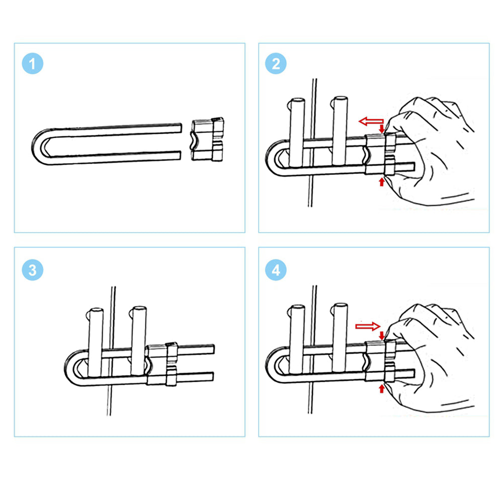 12Pcs Sliding Cabinet Lock U-Shaped Proofing Adjustable Safety Lock for Cabinet