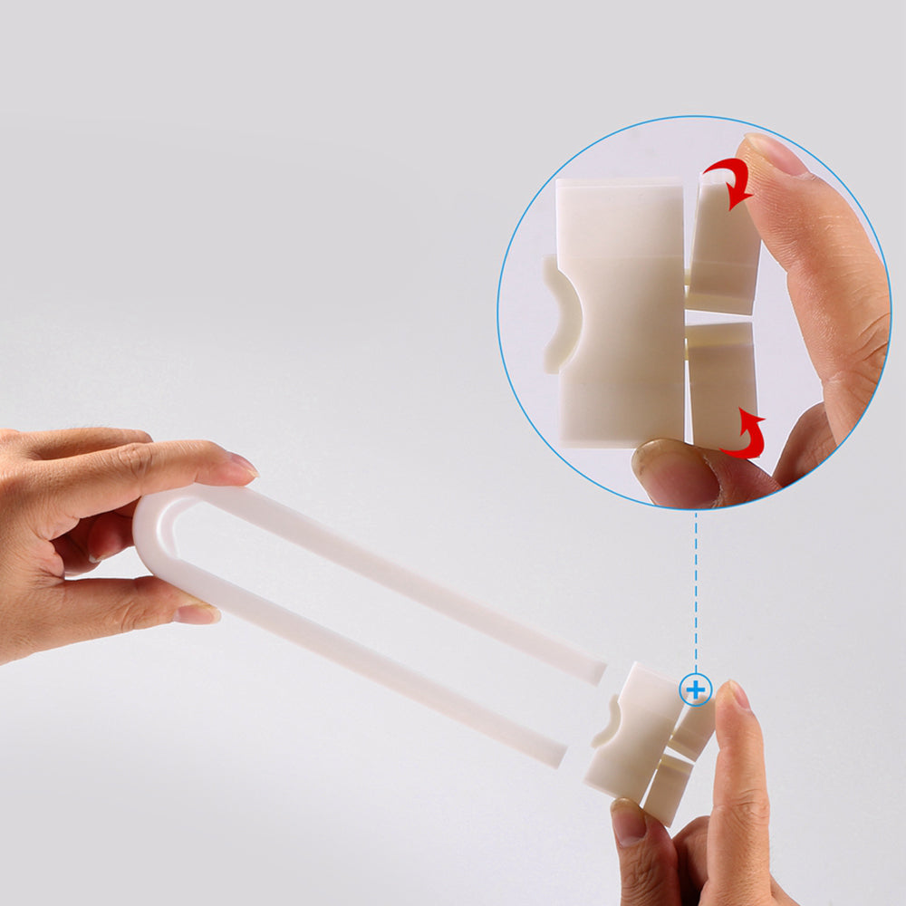 12Pcs Sliding Cabinet Lock U-Shaped Proofing Adjustable Safety Lock for Cabinet