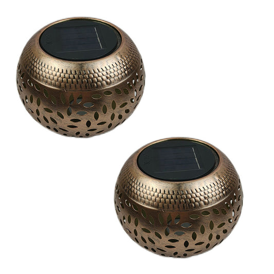 2Pcs Solar Shadow Light Outdoor Light LED Water-Resistant Garden Lamp Bronze