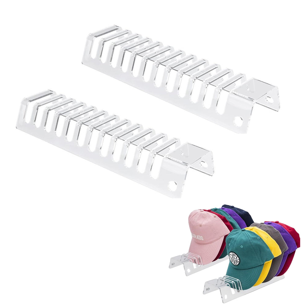 2Pcs Acrylic Baseball Cap Rack Hat Holder Display Stand Closet Organizer Storage