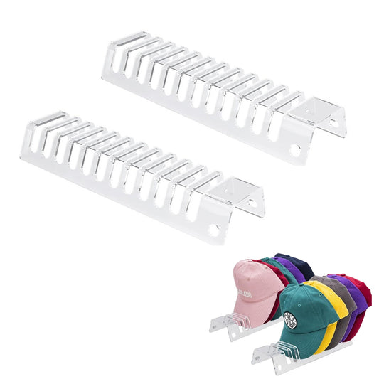 2Pcs Acrylic Baseball Cap Rack Hat Holder Display Stand Closet Organizer Storage