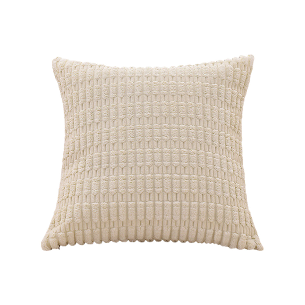 45x45cm Corduroy Solid Throw Pillow Cover Cushion Case Sofa Couch Decor Beige
