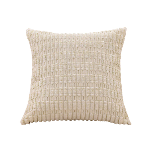 45x45cm Corduroy Solid Throw Pillow Cover Cushion Case Sofa Couch Decor Beige