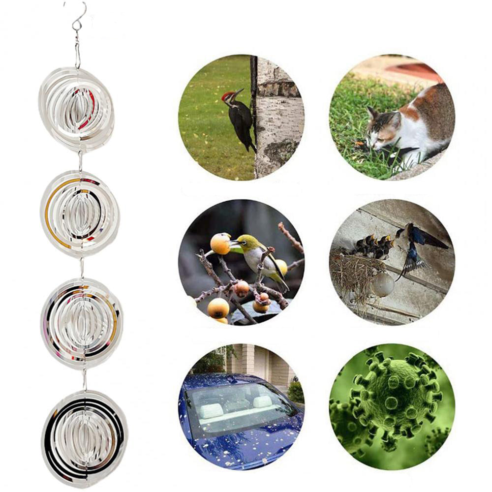 Rotating Reflective Bird Deterrent Wind Spinners Bird Scare Tool Circular