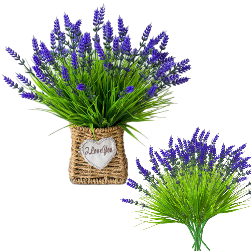 10Pcs Artificial Flower Faux Plastic Fake Plant for Home Garden Wall Decor