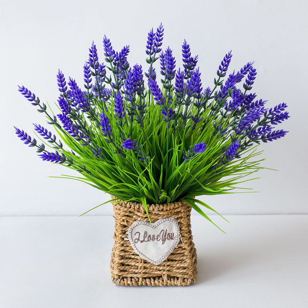 10Pcs Artificial Flower Faux Plastic Fake Plant for Home Garden Wall Decor