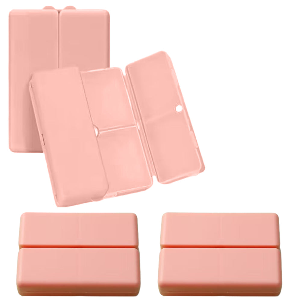 2Pcs Pill Box Medicine Organizer Storage Dispenser Case Tablet Container Pink