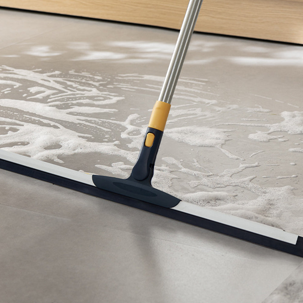 Telescopic Long Handle Floor Squeegee Scrubber Broom for Floor Cleaning Blue