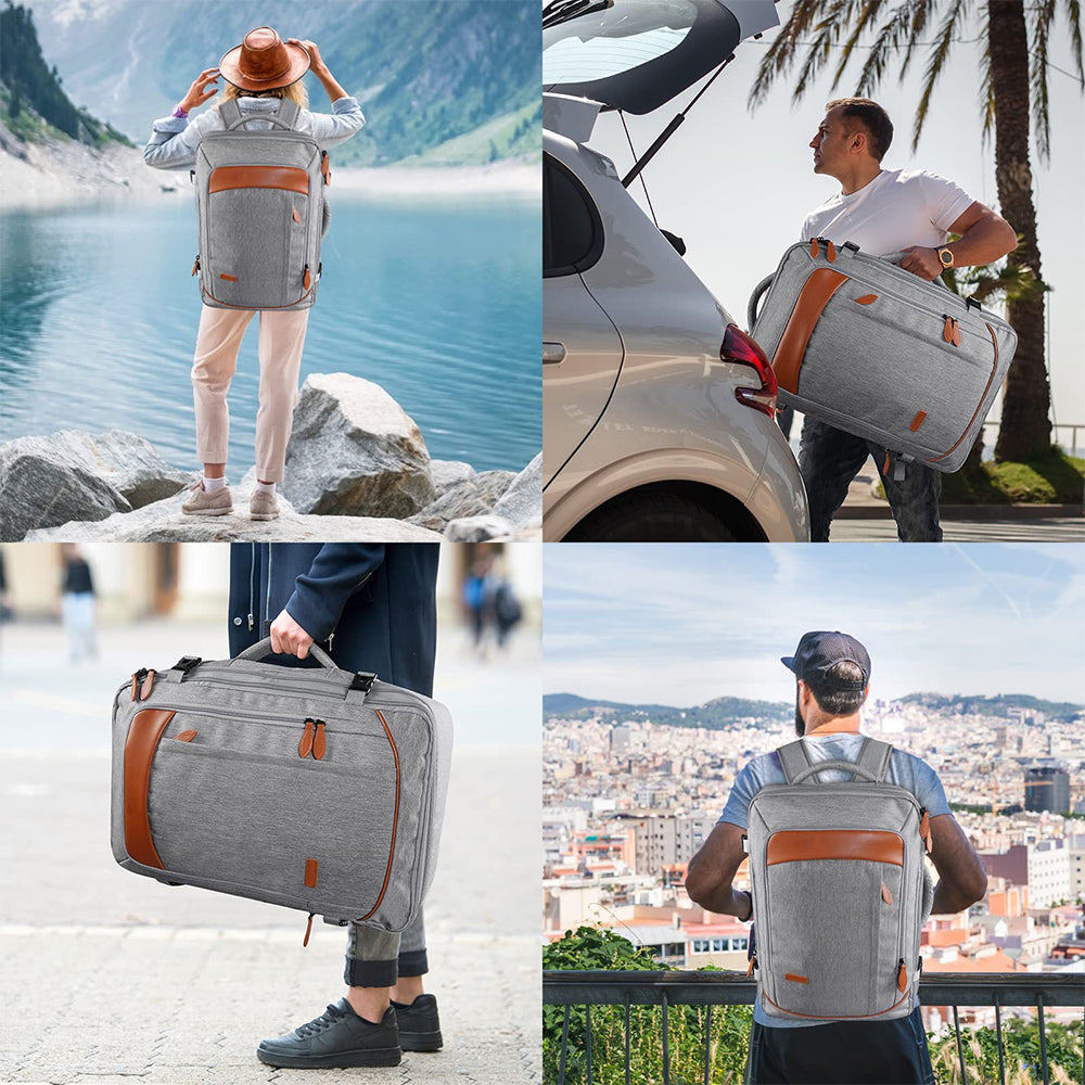 Business Travel Laptop Backpack Large Capacity Expandable Computer Bag Grey