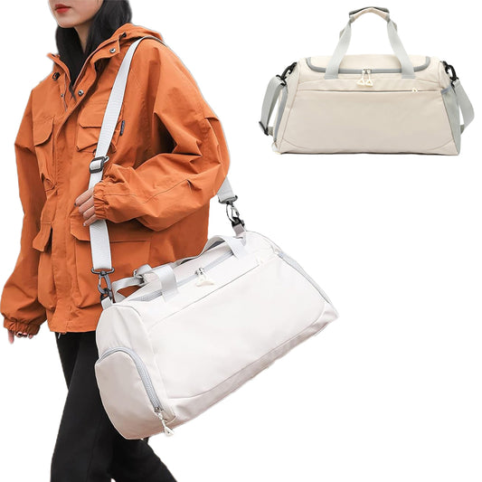 Duffle Bag Taekwondo Travel Duffel Bag Large Capacity Gym Sports Bag Beige
