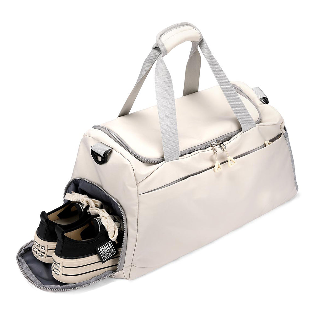 Duffle Bag Taekwondo Travel Duffel Bag Large Capacity Gym Sports Bag Beige