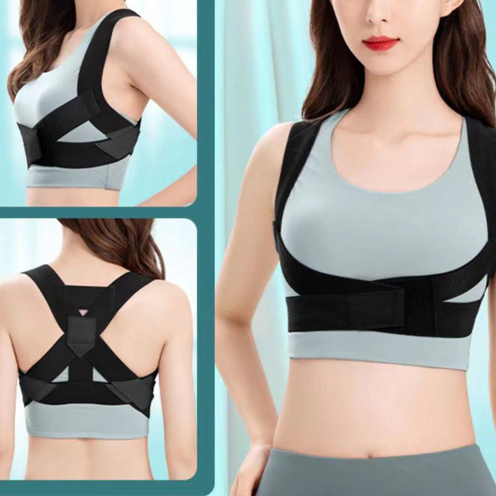Posture Corrector Clavicle Support Back Straight Shoulders Brace Strap Black S