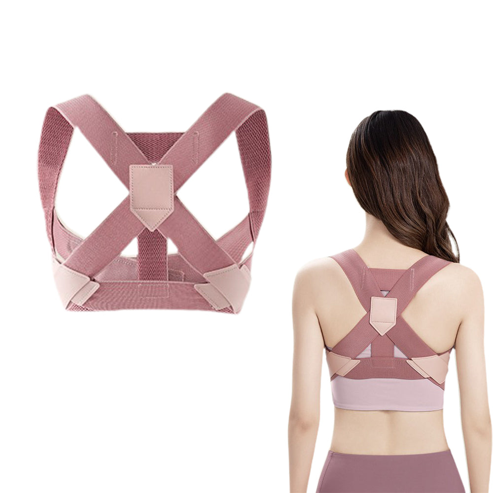 Posture Corrector Clavicle Support Back Straight Shoulders Brace Strap Pink L