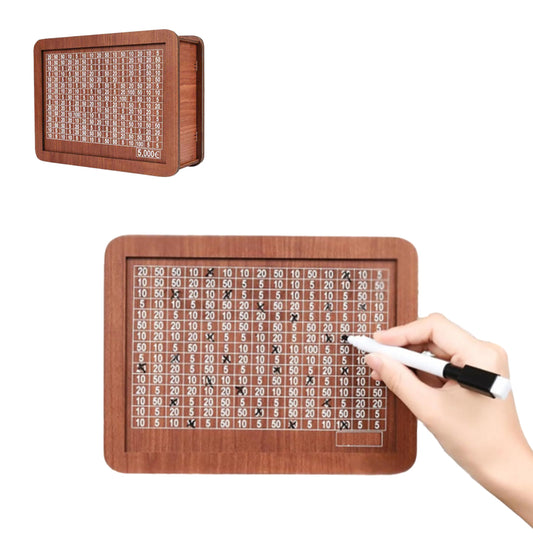 Cash Vault Wooden Saving Box for Cash with Counting Target 5,000 EUR