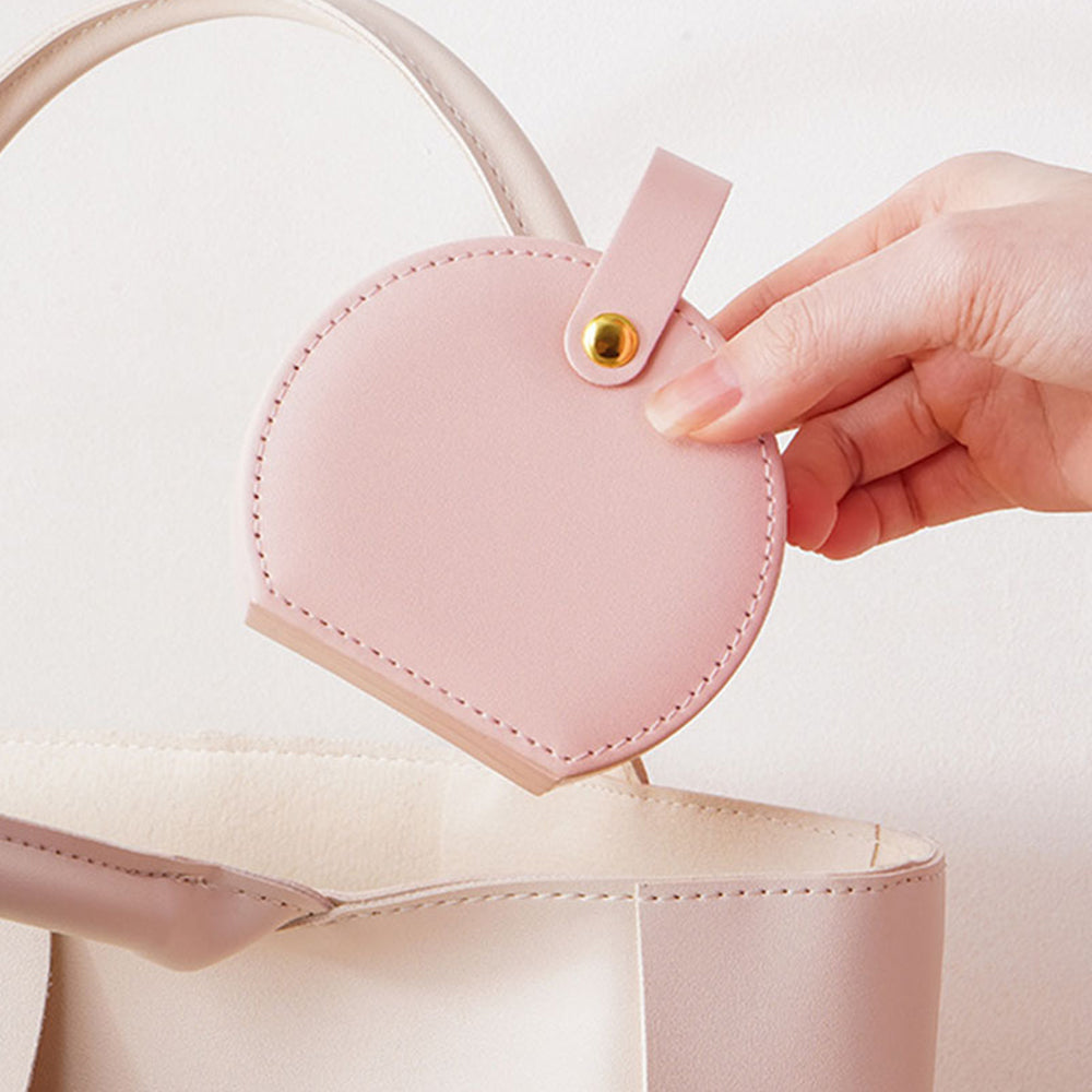 Small Jewelry Box Leather Travel Jewelry Storage Case for Earring Necklace Pink