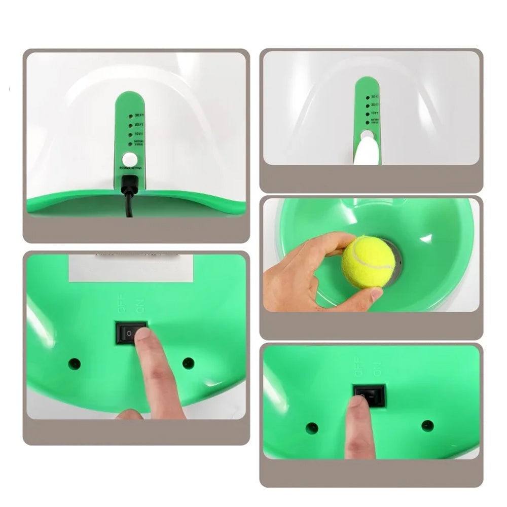 Dog Ball Launcher Thrower Automatic Tennis Fetch Throwing Machine Green