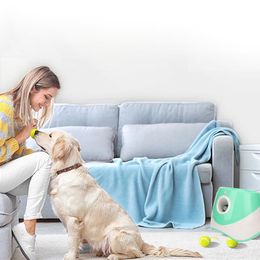 Dog Ball Launcher Thrower Automatic Tennis Fetch Throwing Machine Green