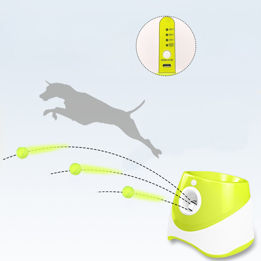 Dog Ball Launcher Thrower Automatic Tennis Fetch Throwing Machine Light Green