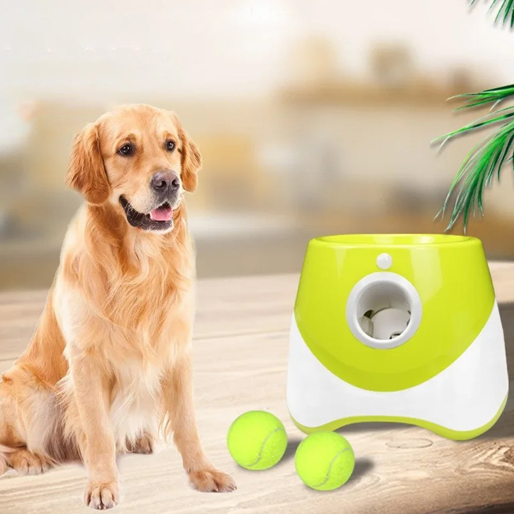 Dog Ball Launcher Thrower Automatic Tennis Fetch Throwing Machine Light Green
