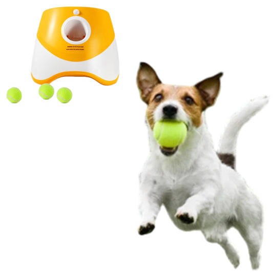 Dog Ball Launcher Thrower Automatic Tennis Fetch Throwing Machine Orange