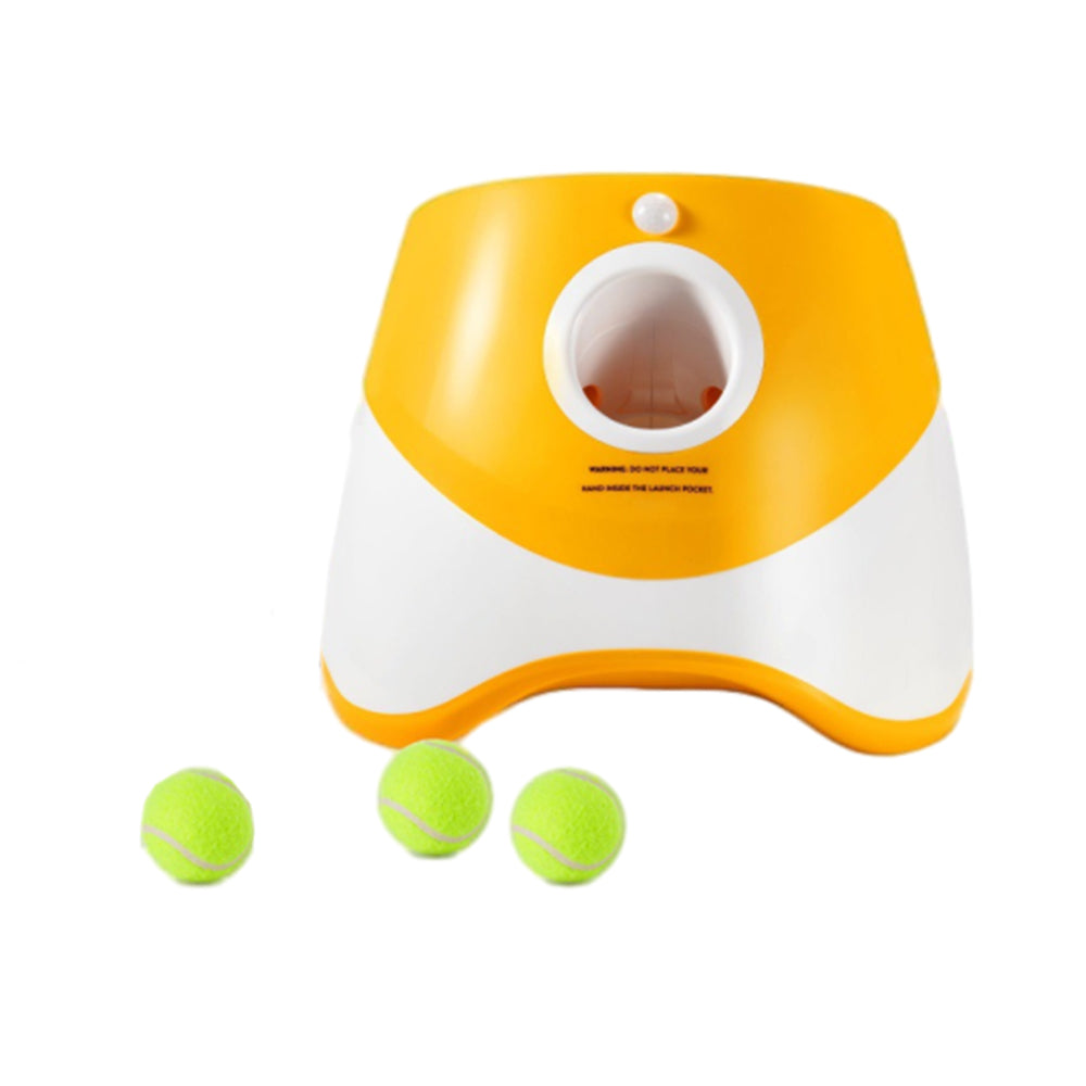 Dog Ball Launcher Thrower Automatic Tennis Fetch Throwing Machine Orange