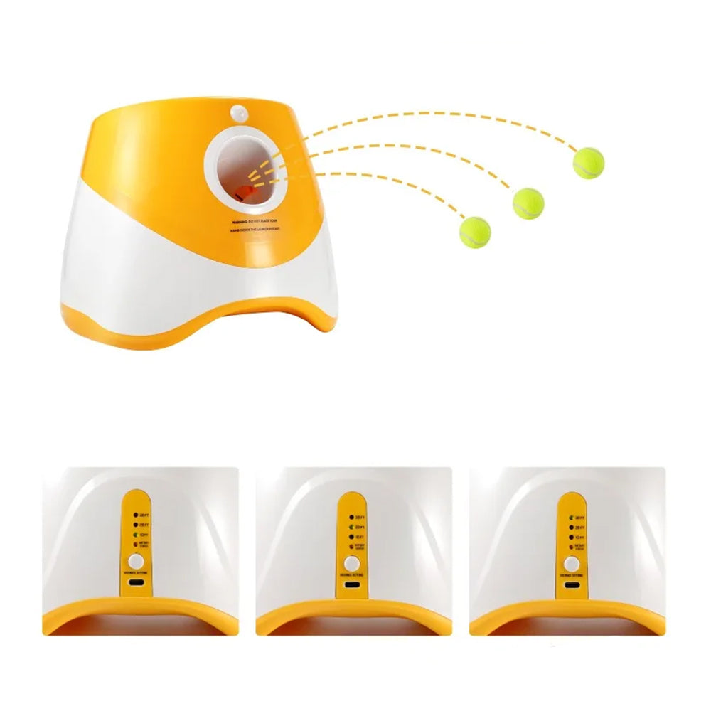 Dog Ball Launcher Thrower Automatic Tennis Fetch Throwing Machine Orange