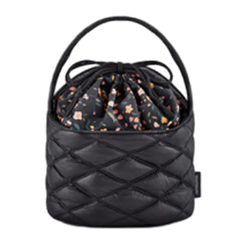 Barrel Travel Cosmetic Drawstring Bag Makeup Organizer Toiletry Bag Black