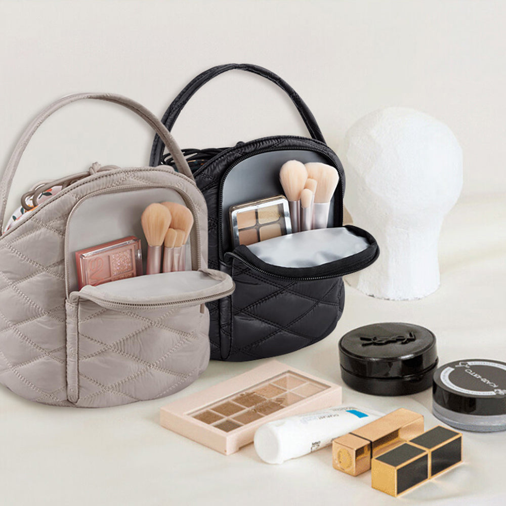 Barrel Travel Cosmetic Drawstring Bag Makeup Organizer Toiletry Bag Black