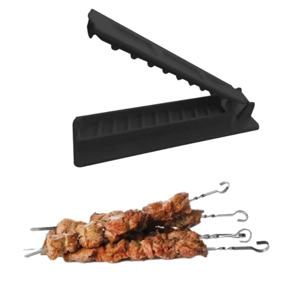Skewer Kebab Maker Barbecue Stringer Box Meat Vegetables String BBQ Mold Black