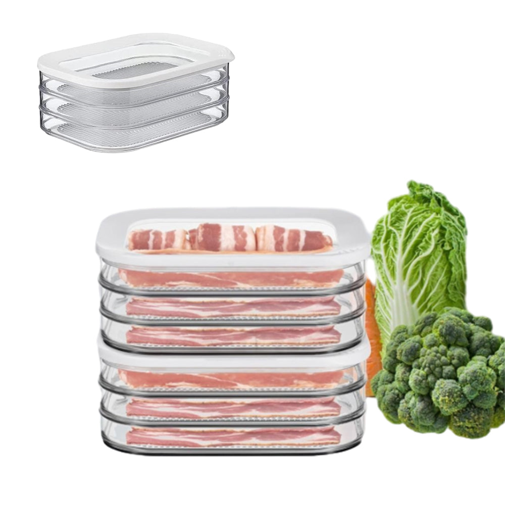 Refrigerator Food Storage Container with Airtight Lid Kitchen Freezer Organiser L