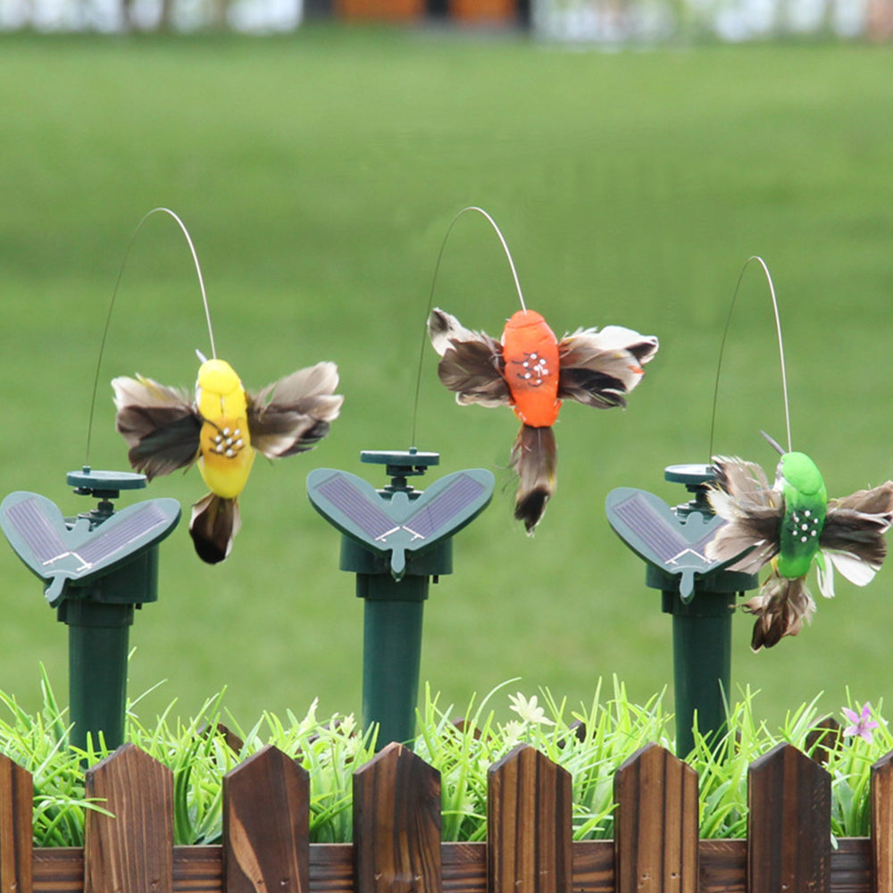 Solar Flying Humming Bird Fluttering Garden Decoration for Farmland Courtyard