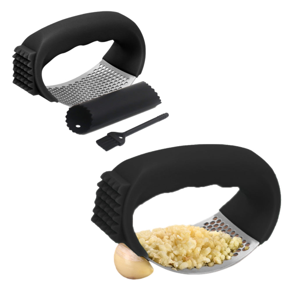 Stainless Steel Garlic Press Crusher Rocker Rocking Mincer Squeezer Black