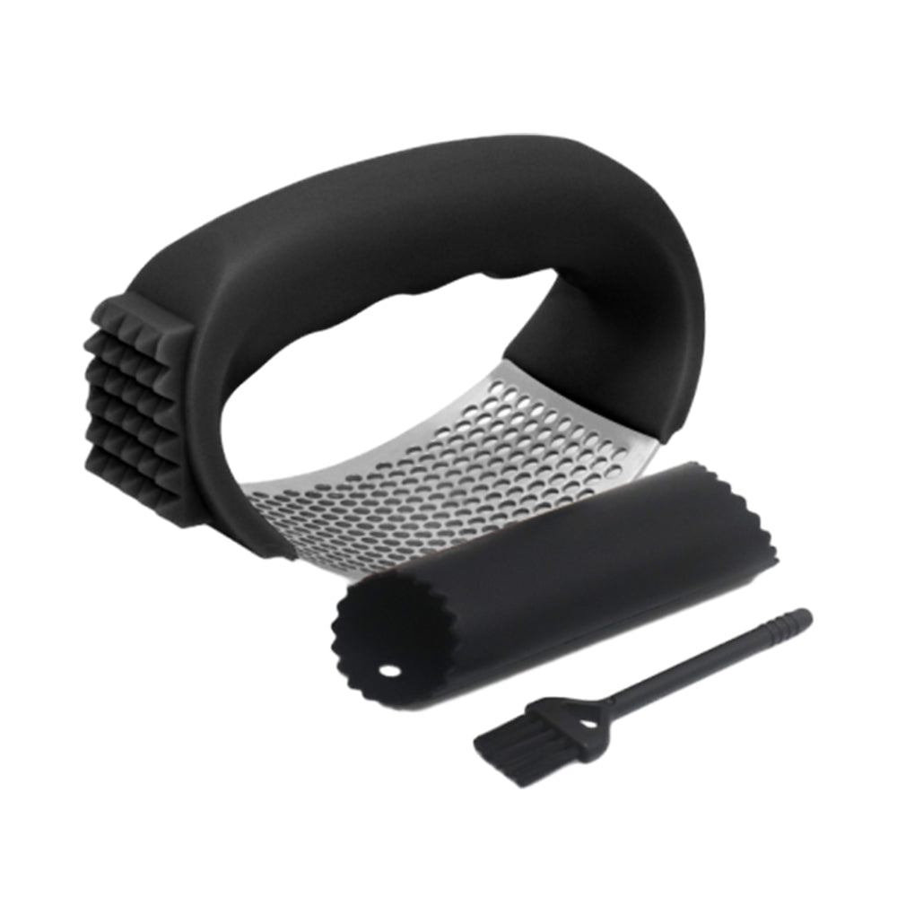 Stainless Steel Garlic Press Crusher Rocker Rocking Mincer Squeezer Black