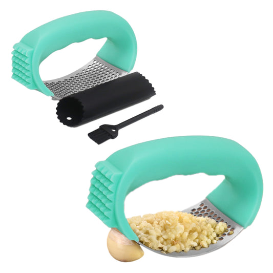 Stainless Steel Garlic Press Crusher Rocker Rocking Mincer Squeezer Green