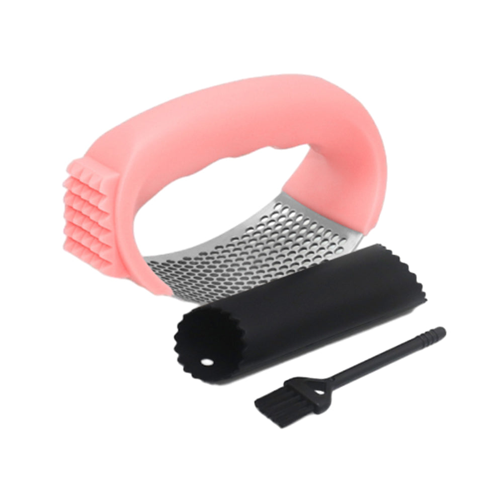 Stainless Steel Garlic Press Crusher Rocker Rocking Mincer Squeezer Pink