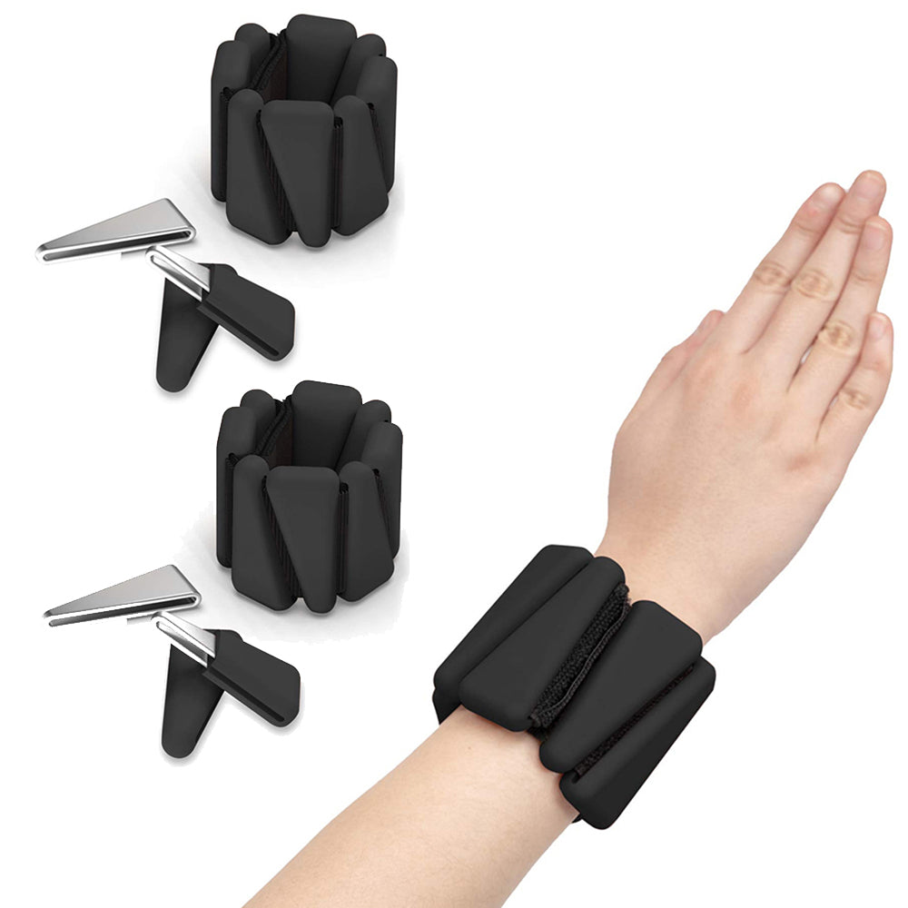 2Pcs Wrist Ankle Weights Set Adjustable Wearable Ankle Weights Black