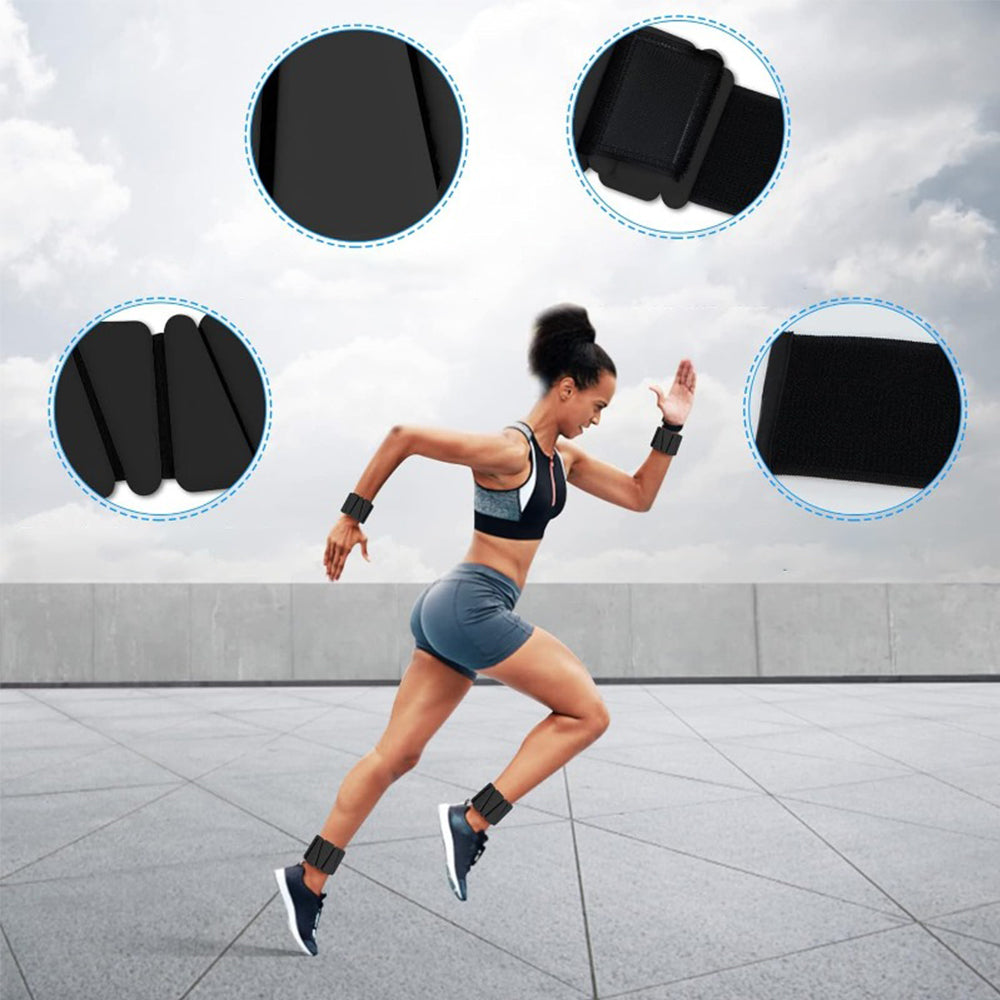 2Pcs Wrist Ankle Weights Set Adjustable Wearable Ankle Weights Black