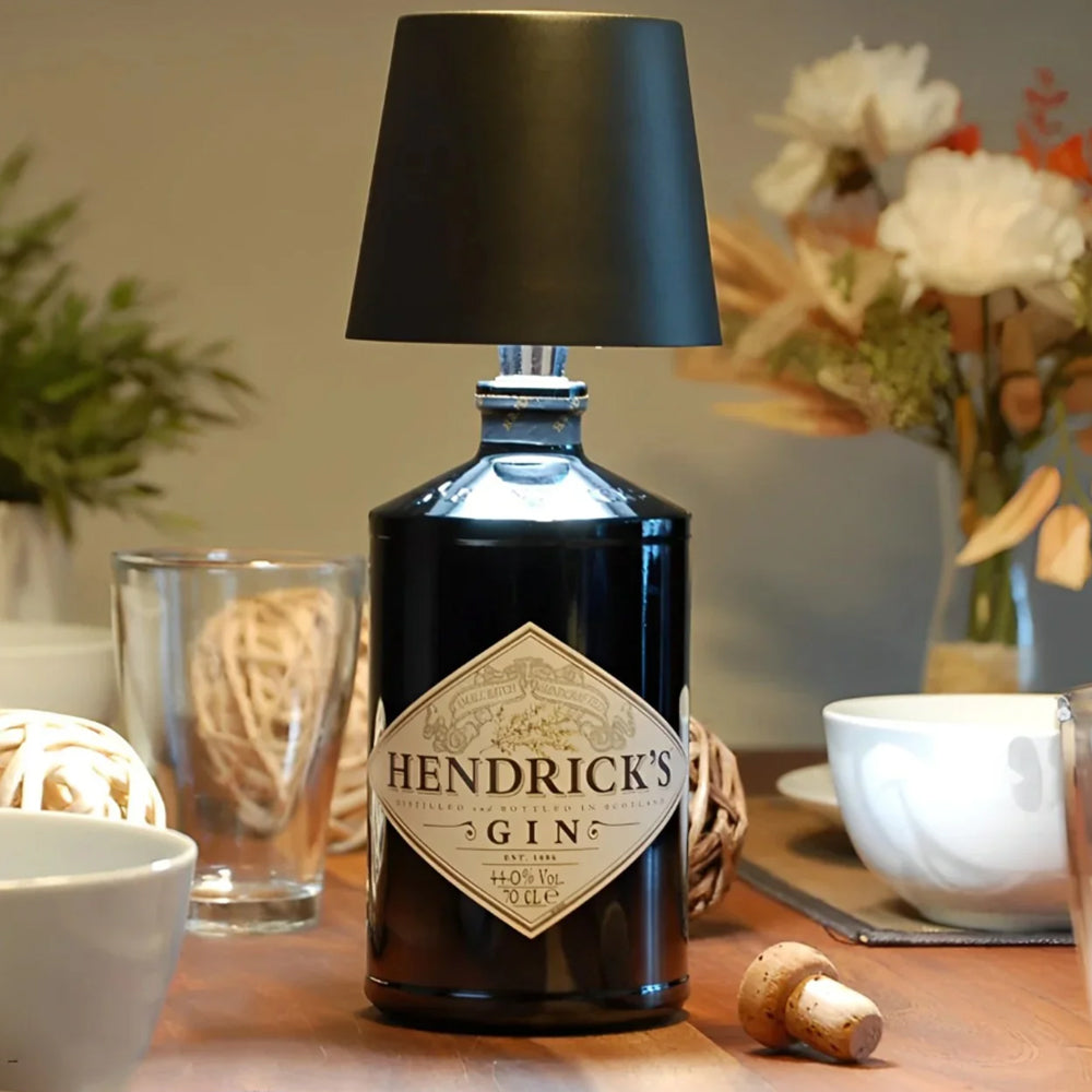 Wireless Pridola Bottle Lamp 3Color LED Stepless Dimmable Wine Bottle Lamp Black