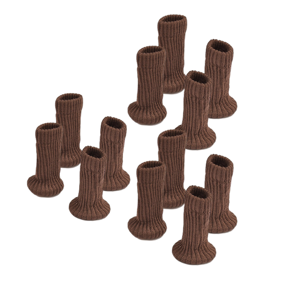 12Pcs Knitted Table Chair Leg Socks Sleeve Floor Protector Furniture Feet Cover
