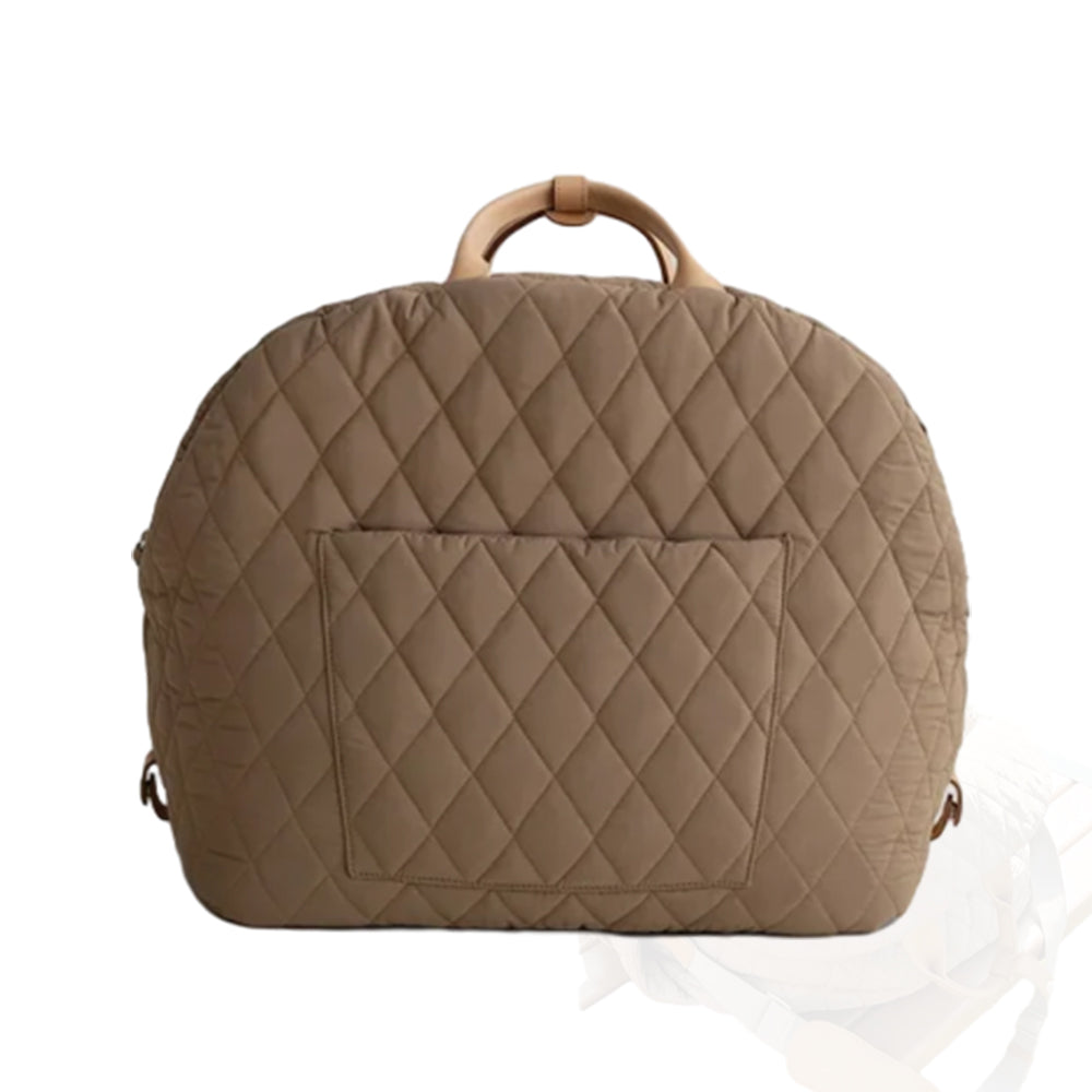 Soft Dog Car Seat Booster Pet Travel Bed Bag Detachable with Long Strap Khaki