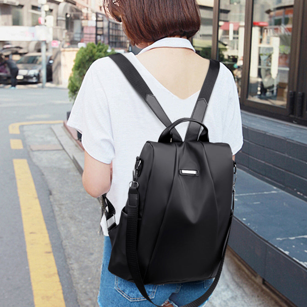 Women Large Capacity Anti-Theft Bag Travel Oxford Cloth Backpack Black